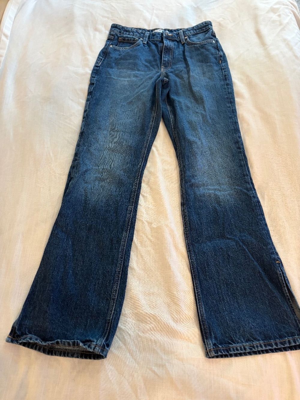 Mango dark wash flared denim